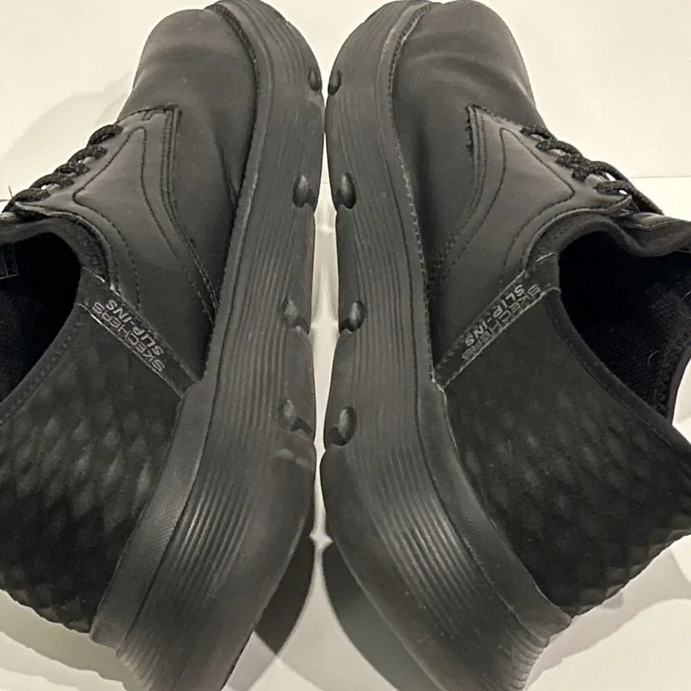 Skechers Slip-ins Garza Gervin Shoes Black Leather 205046W Comfort Men’s 13 Wide
